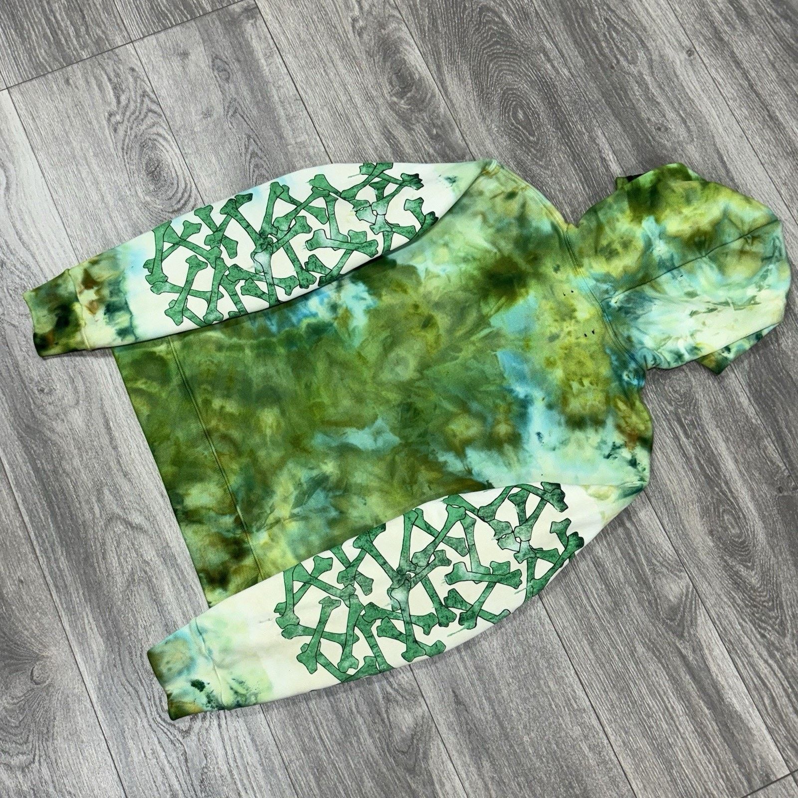 Amiri Amiri Tie Dye Bones Hoodie ' Green ' | GREAT CONDITION! Size US M / EU 48-50 / 2 - 10 Thumbnail
