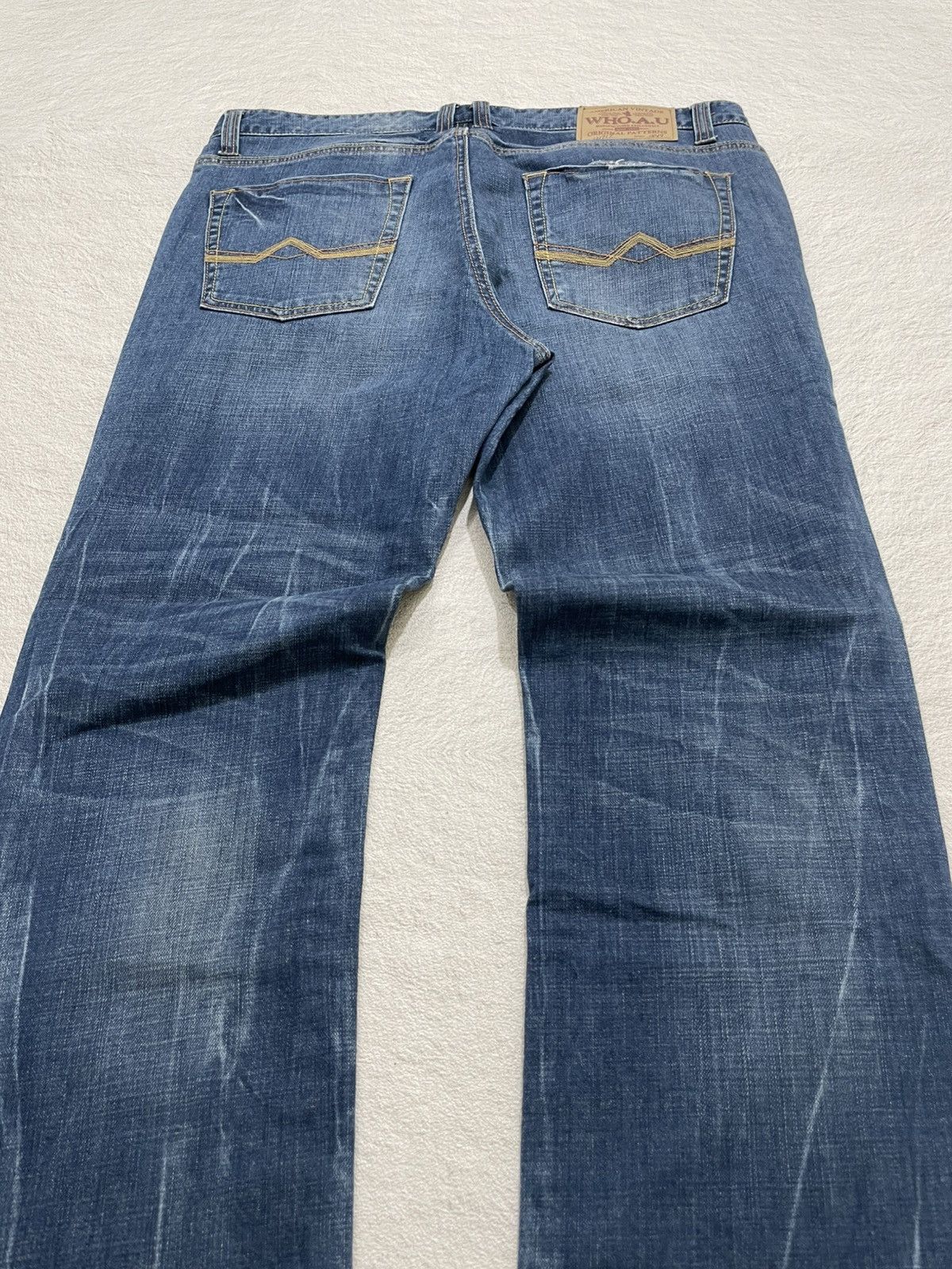 Japanese Brand 2000s WHO.A.U Japan Denim Faded Lightning Jeans Y2k Size US 34 / EU 50 - 9 Thumbnail