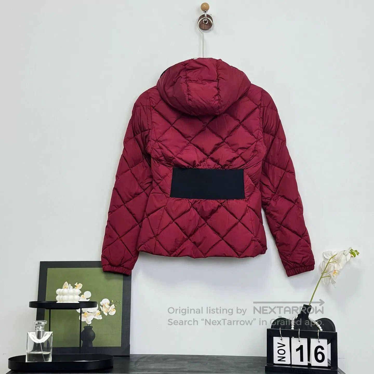 Moncler Moncler Red Hooded Quilted Down Jacket. Size XS / US 0-2 / IT 36-38 - 2 Thumbnail