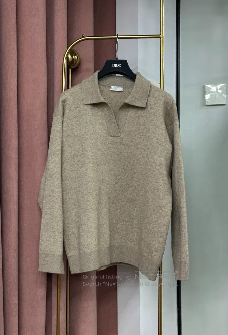 Brunello Cucinelli Brunello Cucinelli Cashmere Knit Sweater Long Sleeve Top Size S / US 4 / IT 40 - 1 Thumbnail
