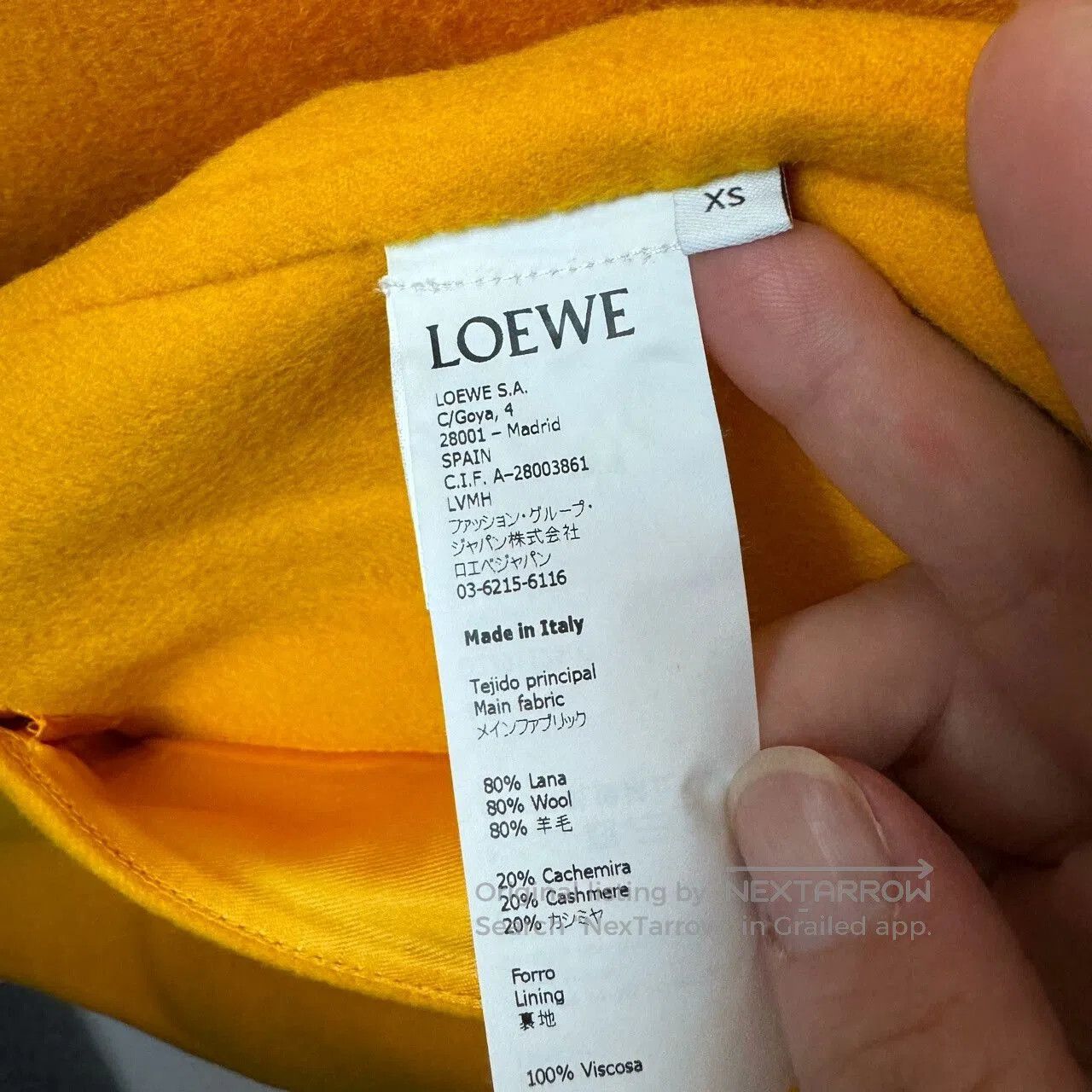 Loewe yellow long wool coat by loewe. Size US XS / EU 42 / 0 - 6 Thumbnail