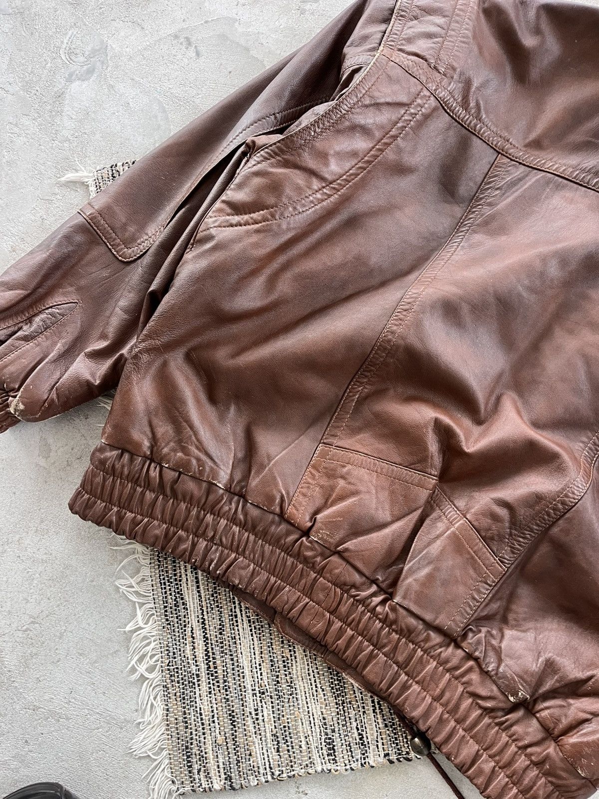 Genuine Leather Vintage Brown Leather Biker Bomber Jacket Avantgarde Y2K Size US L / EU 52-54 / 3 - 19 Thumbnail