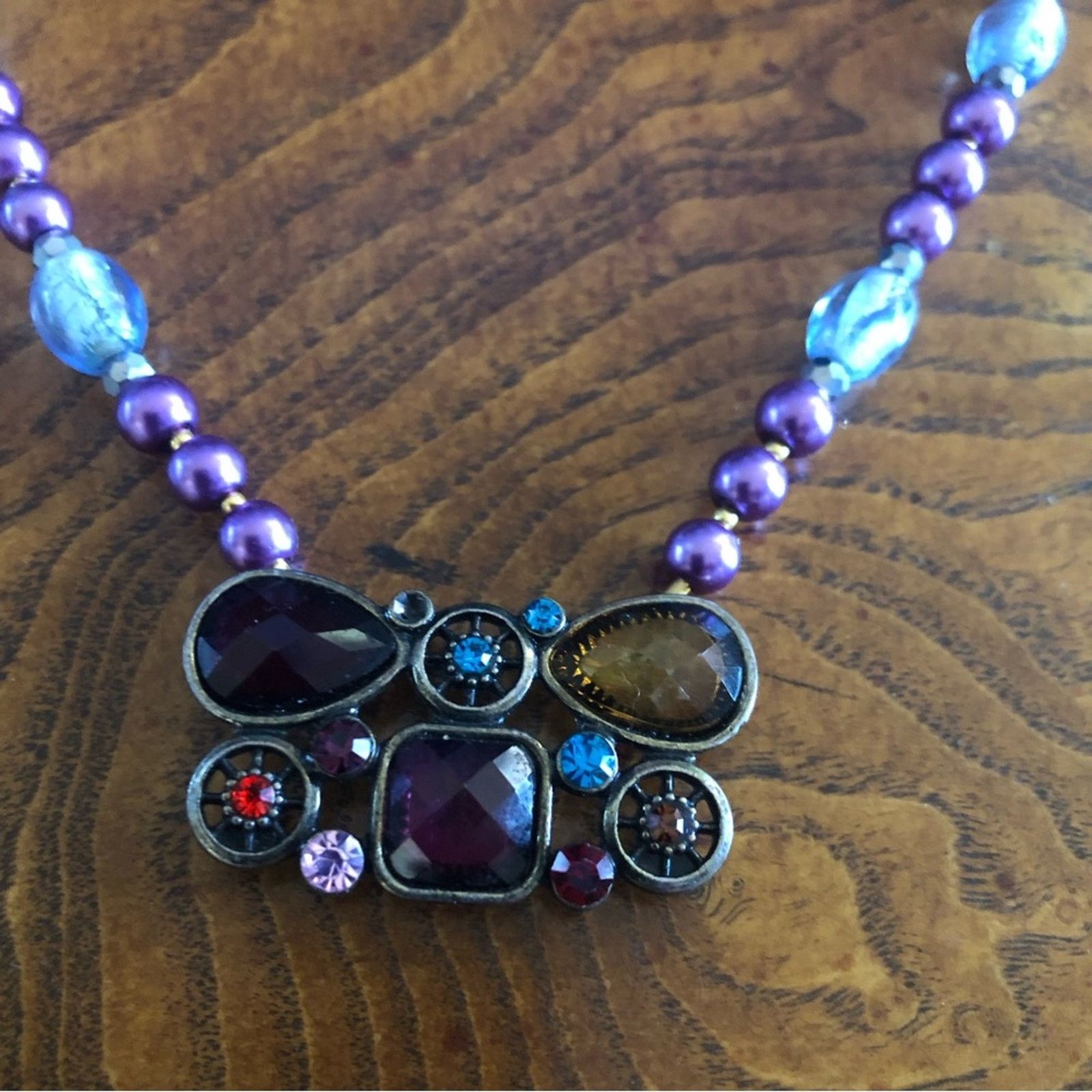 Handmade Handcrafted repurpose regal look pendant Pearl necklace Size ONE SIZE - 9 Thumbnail