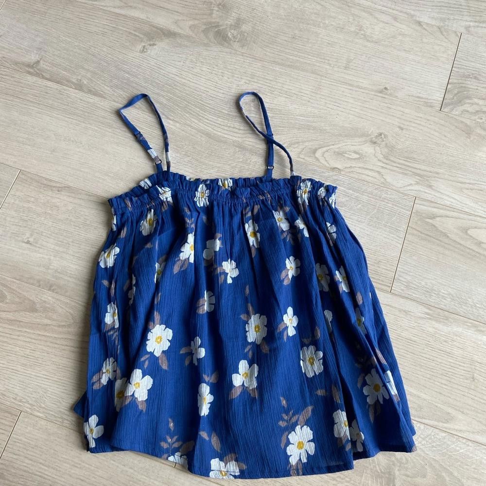 Michael Stars Michael Stars Blue Floral Tank Top Size M / US 6-8 / IT 42-44 - 3 Thumbnail