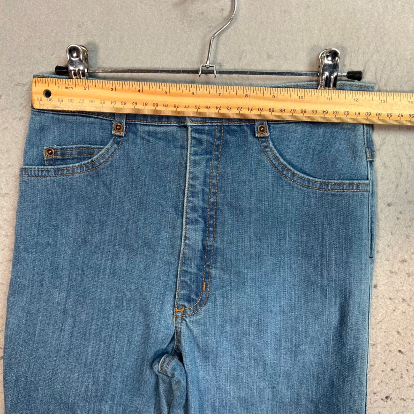 Denime Judi Rosen New York Womens Size 27 High-Waisted Straight-Leg Blue Denim Jeans Size 27" / US 4 / IT 40 - 5 Thumbnail
