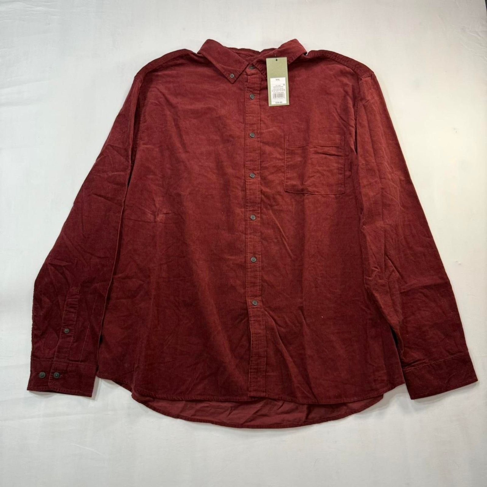 Goodfight NWT Goodfellow Mens Red corduroy button-down shirt Size US XXL / EU 58 / 5 - 1 Thumbnail