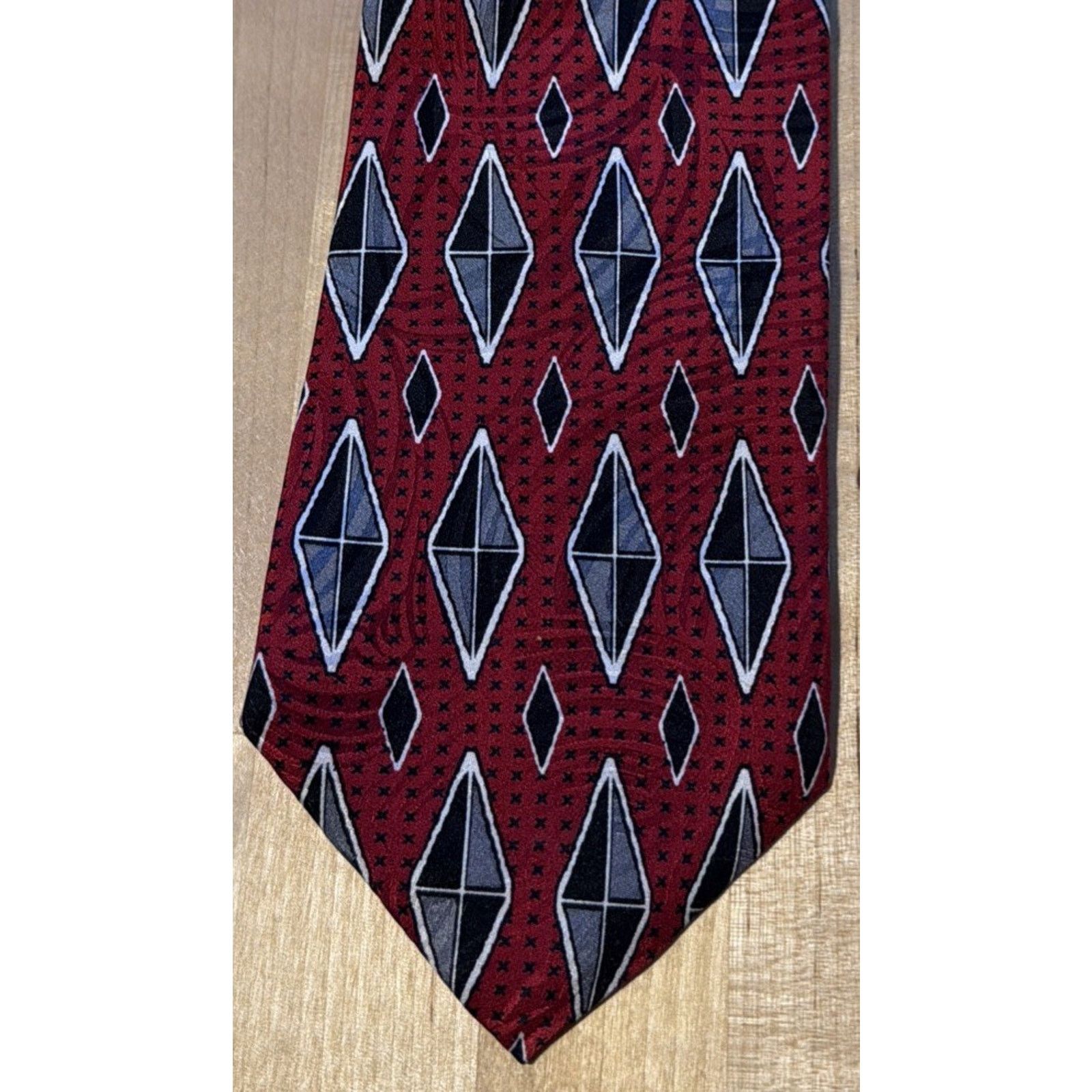 Moreschi Giorgio Moreschi London Red Gray Neck Tie 100% Silk Designer Size ONE SIZE - 2 Thumbnail