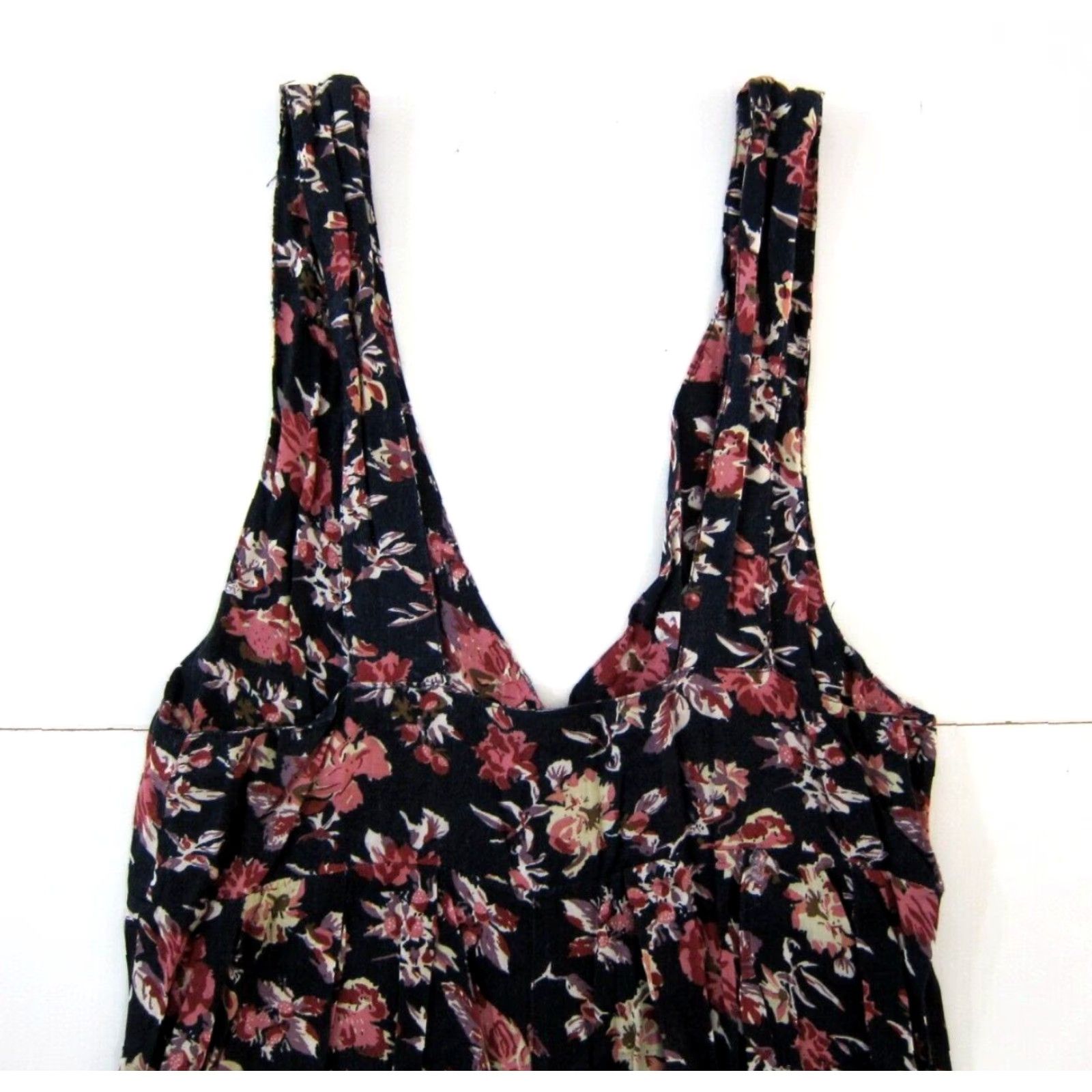 Vintage VINTAGE Helium Sun Dress Tank Dress M Black Floral Sleeveless Empire V-Neck Long Sun Dress M Size M / US 6-8 / IT 42-44 - 5 Thumbnail