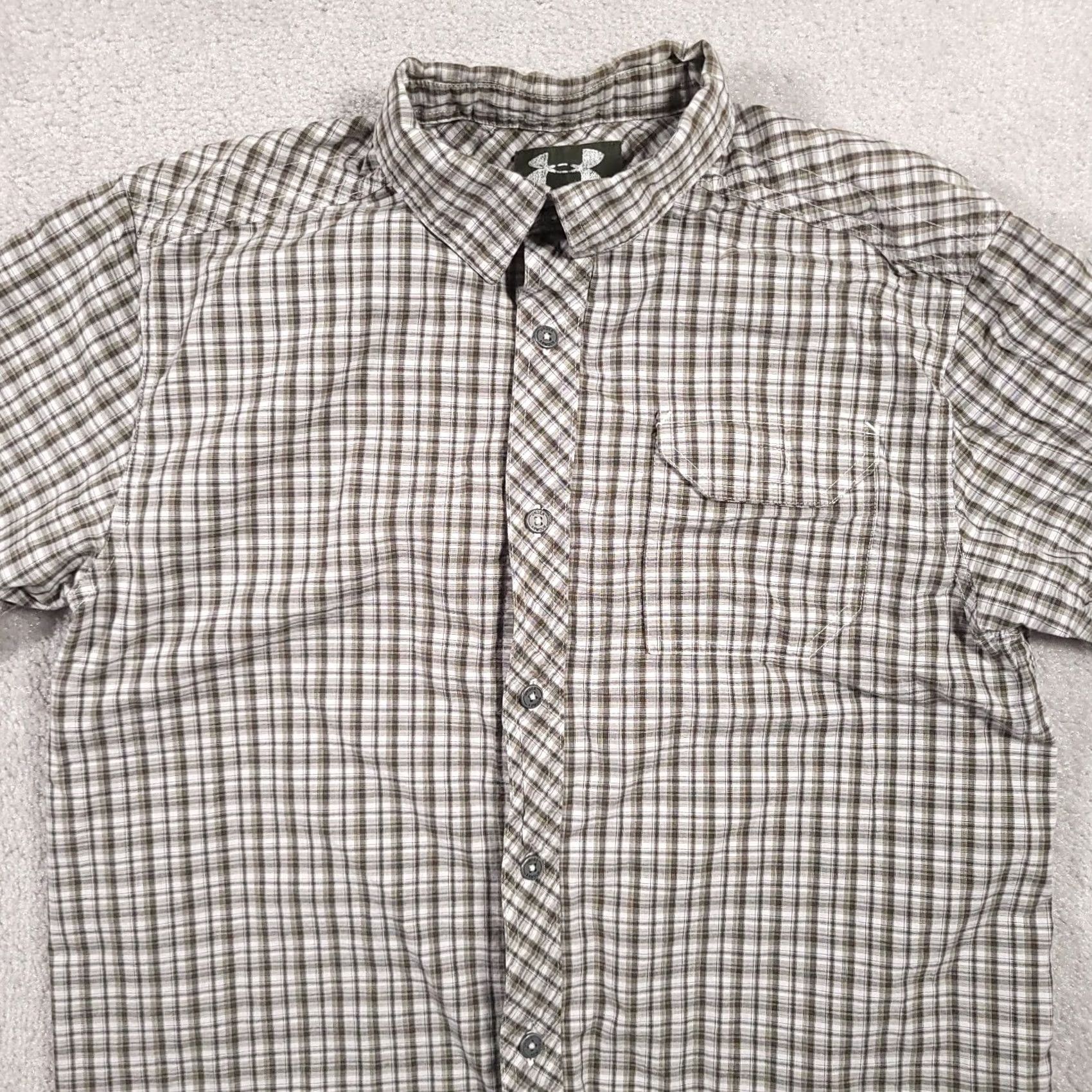 Under Armour Under Armour Shirt Mens M Green Check Outdoor Short Sleeve Fishing Shirt Size US M / EU 48-50 / 2 - 3 Thumbnail