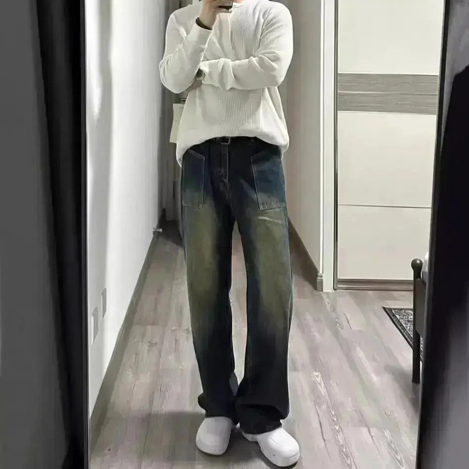 Japanese Brand Retro loose fitting straight leg jeans Size US 32 / EU 48 - 1 Thumbnail