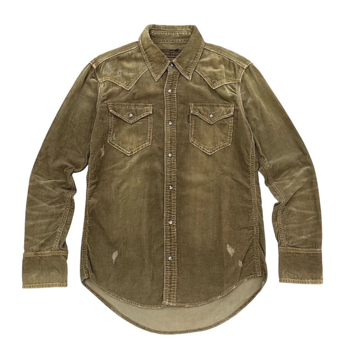 GOA Genuin Vintage GOA - Distressed Corduroy Wested ShirtStudded Size US M / EU 48-50 / 2 - 1 Thumbnail