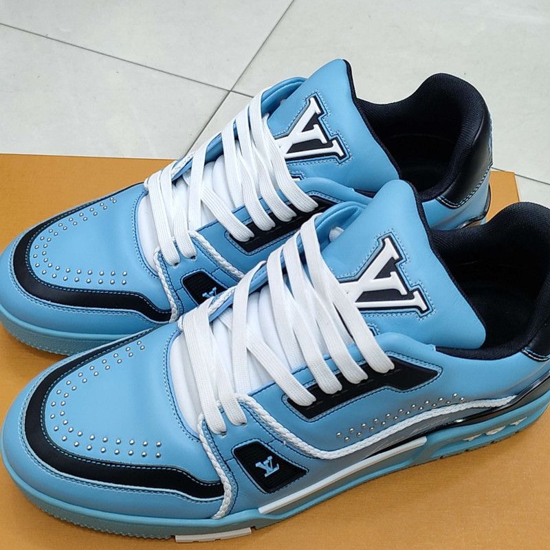 Louis Vuitton Louis Vuitton Blue Black Trainer Low Top Sneakers 0079 Size US 8 / EU 41 - 1 Thumbnail