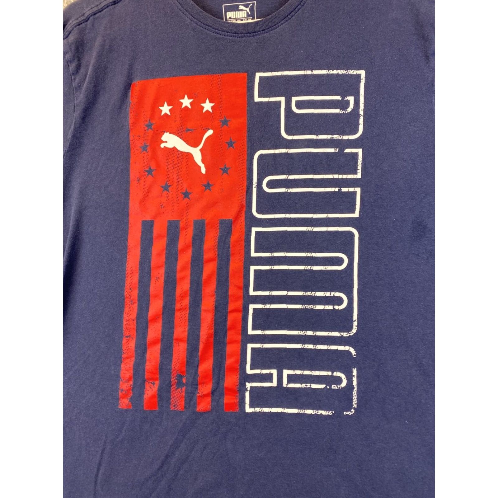 Puma PUMA Men Formstripe L Short Sleeves Big Logo Cotton Tee T-Shirt Navy / 77-13 Size US L / EU 52-54 / 3 - 2 Thumbnail