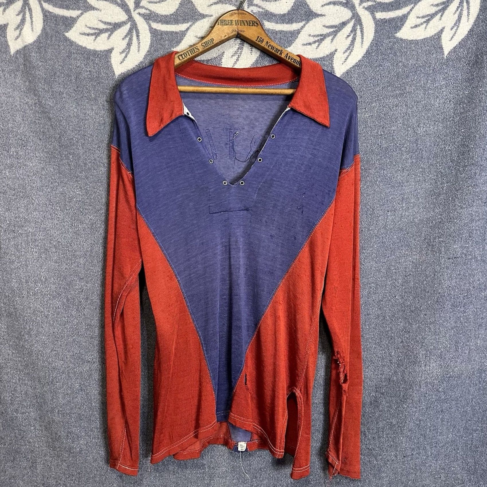Vintage VINTAGE Martin’s Bakery Durene Rugby Jersey Long Sleeve Distressed Large L Mens Size US L / EU 52-54 / 3 - 3 Thumbnail
