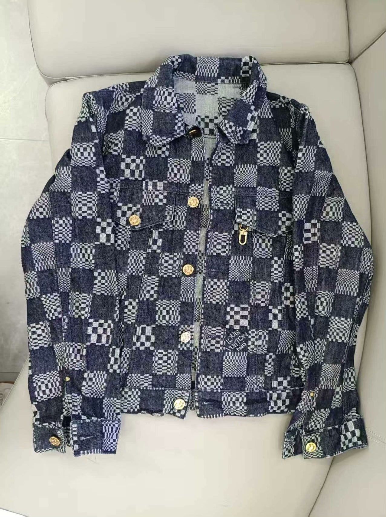 Louis Vuitton LV Checkered Blue Denim Jacket Size US S / EU 44-46 / 1 - 1 Preview