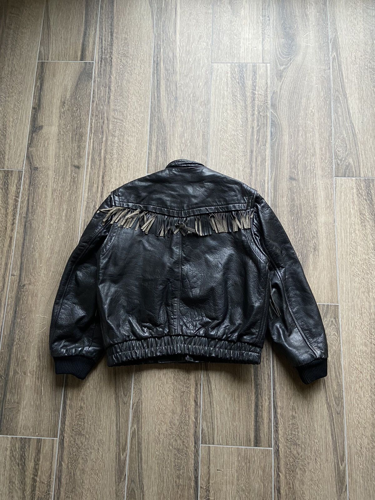 Genuine Leather × Vintage Vintage Chi Moda Cowboys leather jacket made in italy Size US S / EU 44-46 / 1 - 2 Thumbnail