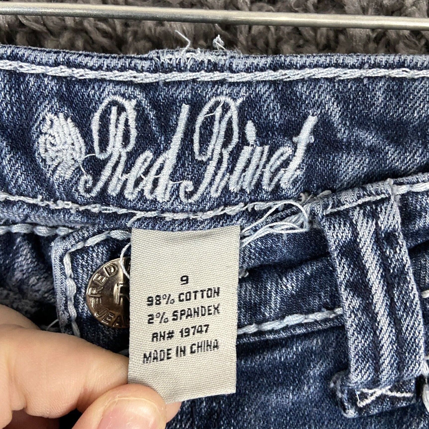 Vintage RED RIVET Skinny Distressed Jeans Women’s 9 Blue Regular Size 30" / US 8 / IT 44 - 6 Thumbnail