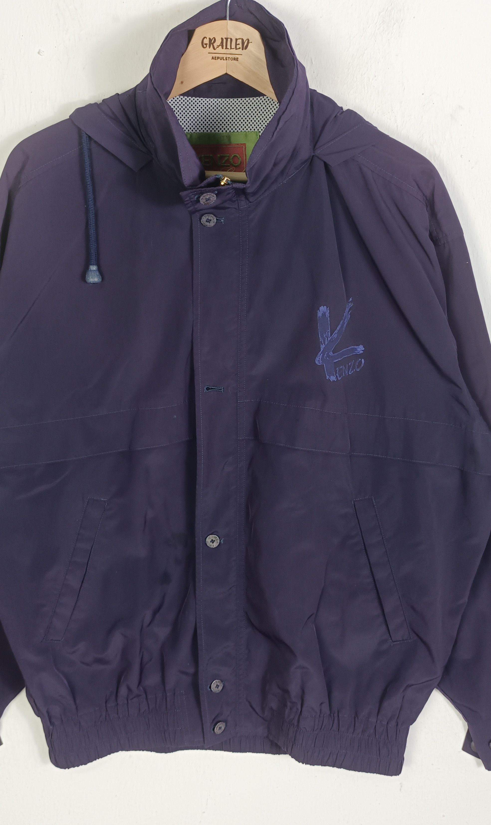 Kenzo Kenzo Golf Purple Hooded Nylon Jacket Size US L / EU 52-54 / 3 - 4 Thumbnail