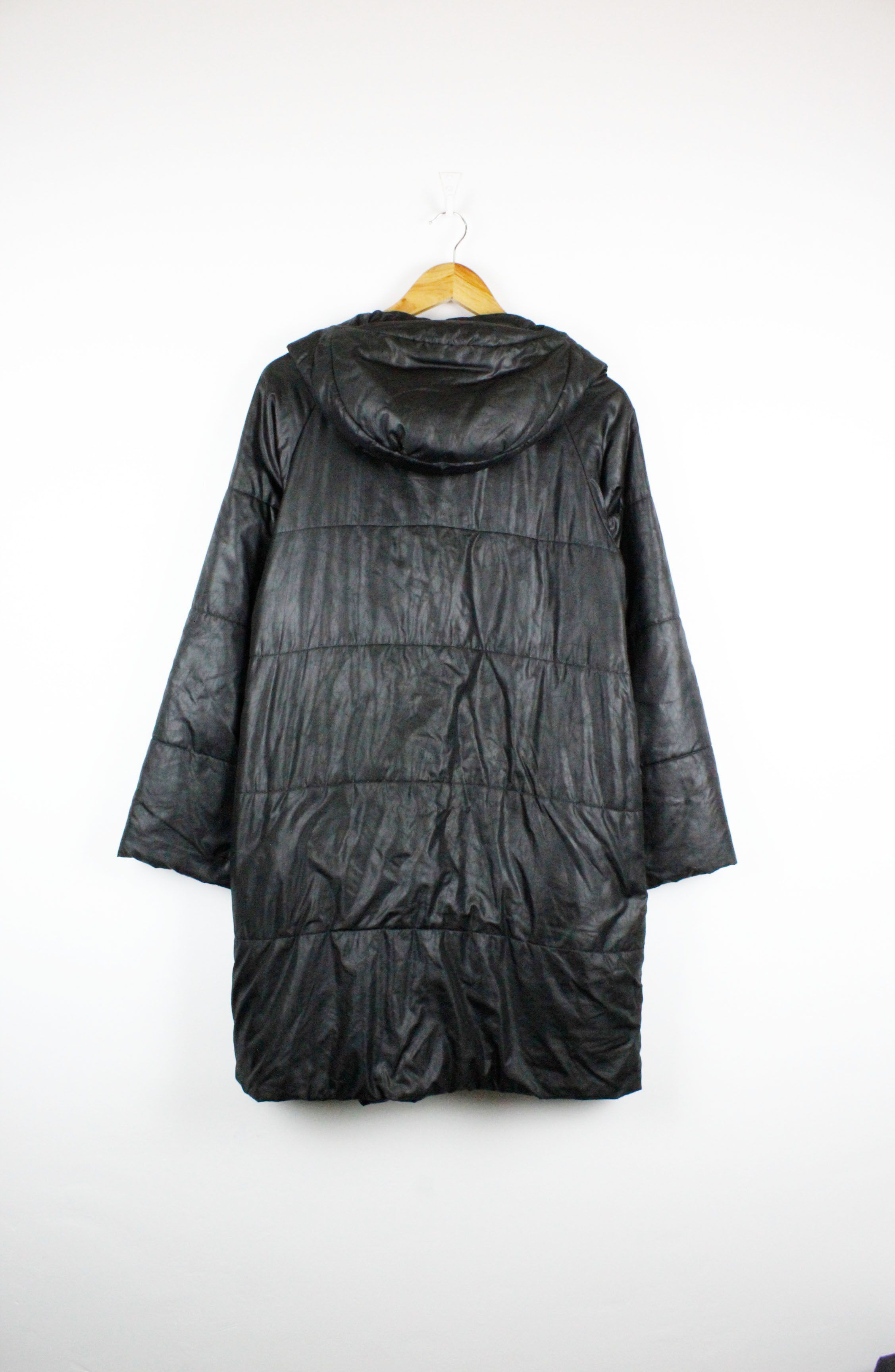 Issey Miyake × Japanese Brand × Vintage Wmns Issey Miyake Cracked Fabric Hooded Parka Jacket Size M / US 6-8 / IT 42-44 - 6 Thumbnail