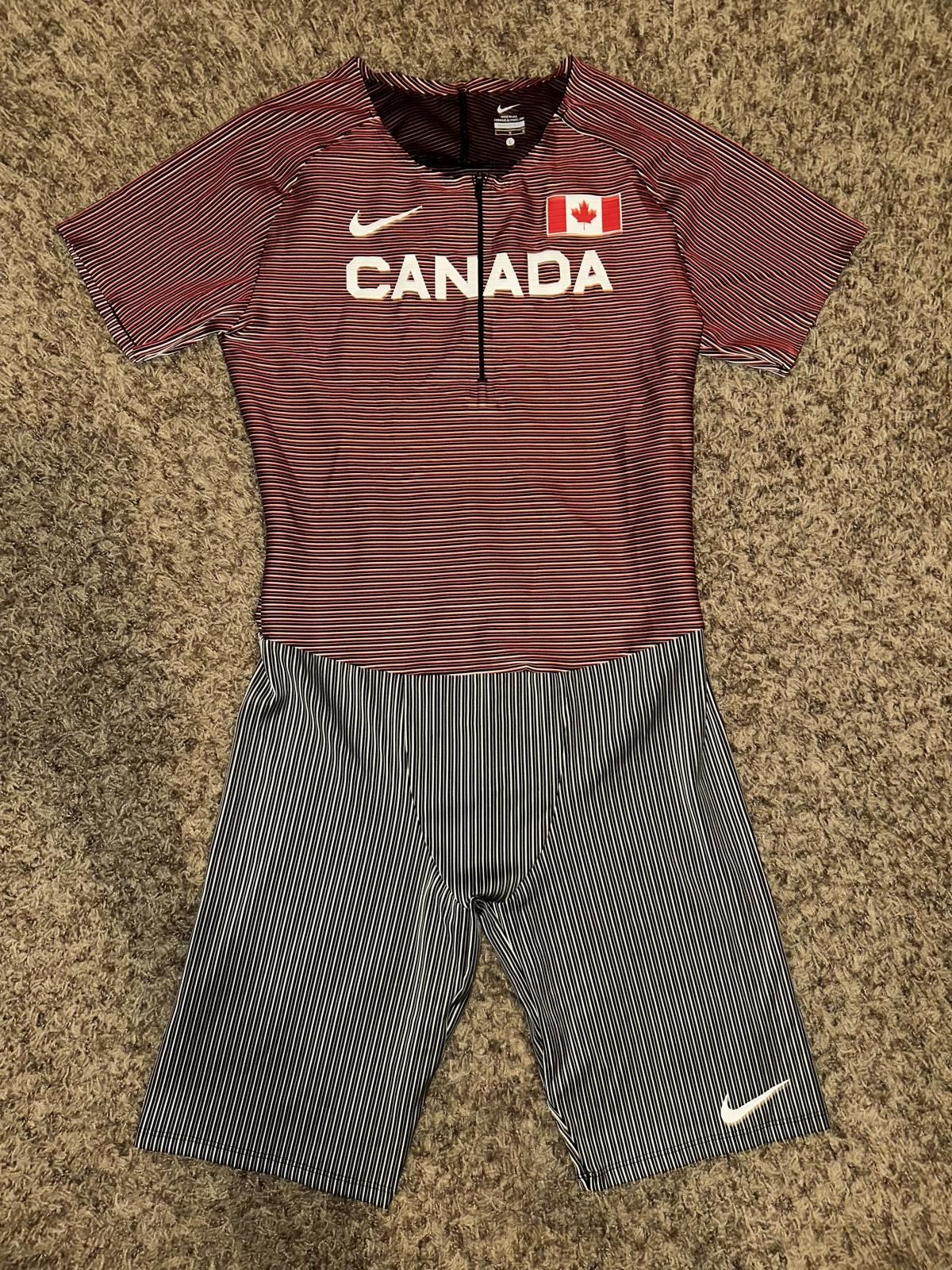 Nike Nike Men’s Pro Elite 2020 Canada Olympics Sleeve Racing Speedsuit Size US 34 / EU 50 - 1 Thumbnail