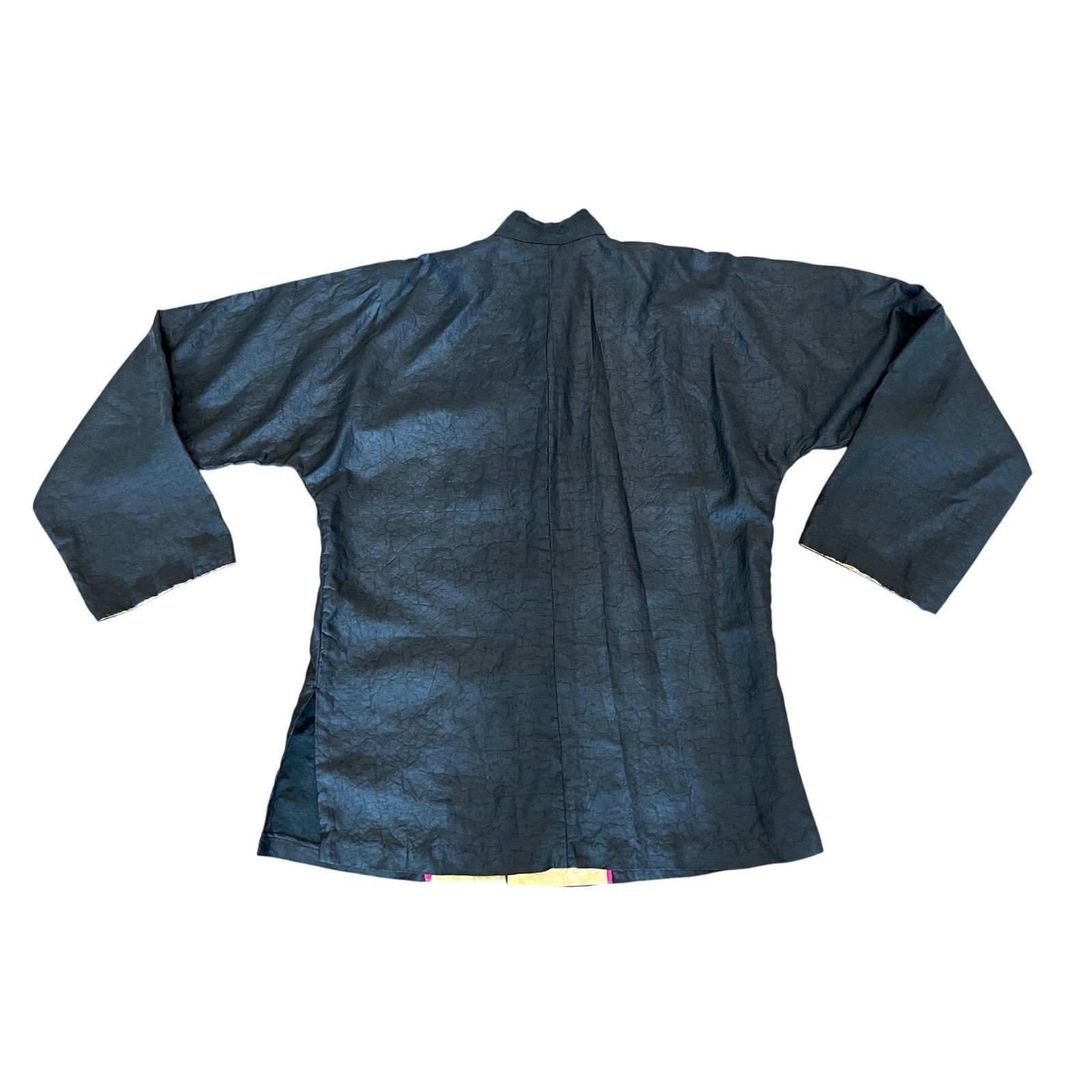 Vintage Vtg Kenki Black Textured Chinese Jacket Silk Interior S 1L Size L / US 10 / IT 46 - 4 Thumbnail