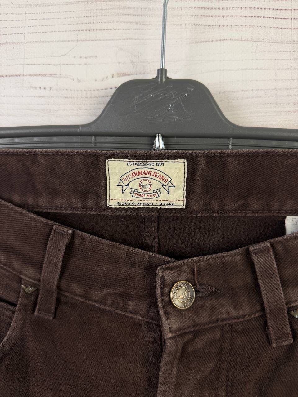 Armani ARMANI Pants Trousers Vintage Jeans Brown 90s Size US 31 - 8 Thumbnail