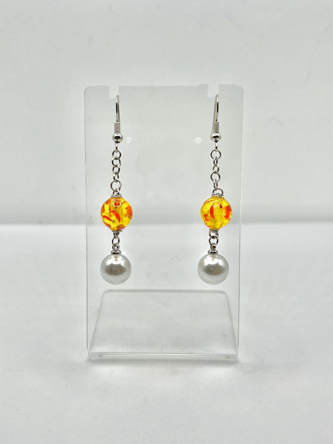 Other Amber and Pearl Bead Dangle Earrings Size ONE SIZE - 3 Thumbnail
