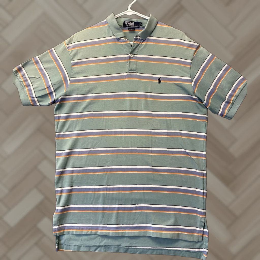Ralph Lauren Polo Ralph Lauren Polo Shirt Adult L Green Pony Stripes Mens/110-41 Size US L / EU 52-54 / 3 - 1 Thumbnail