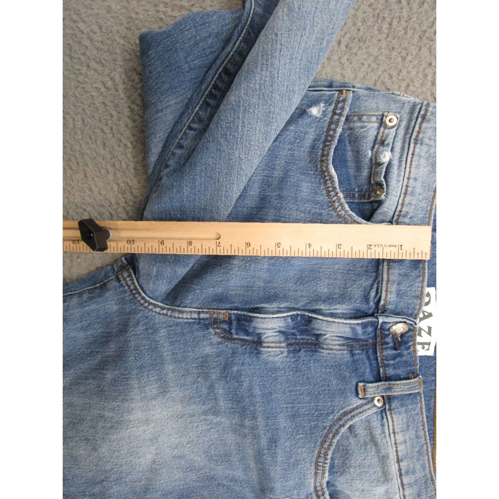 Denime Daze Jeans Women’s Blue Distressed Denim Jeans Size 29 Stretch Cotton Organic Size 29" - 7 Thumbnail