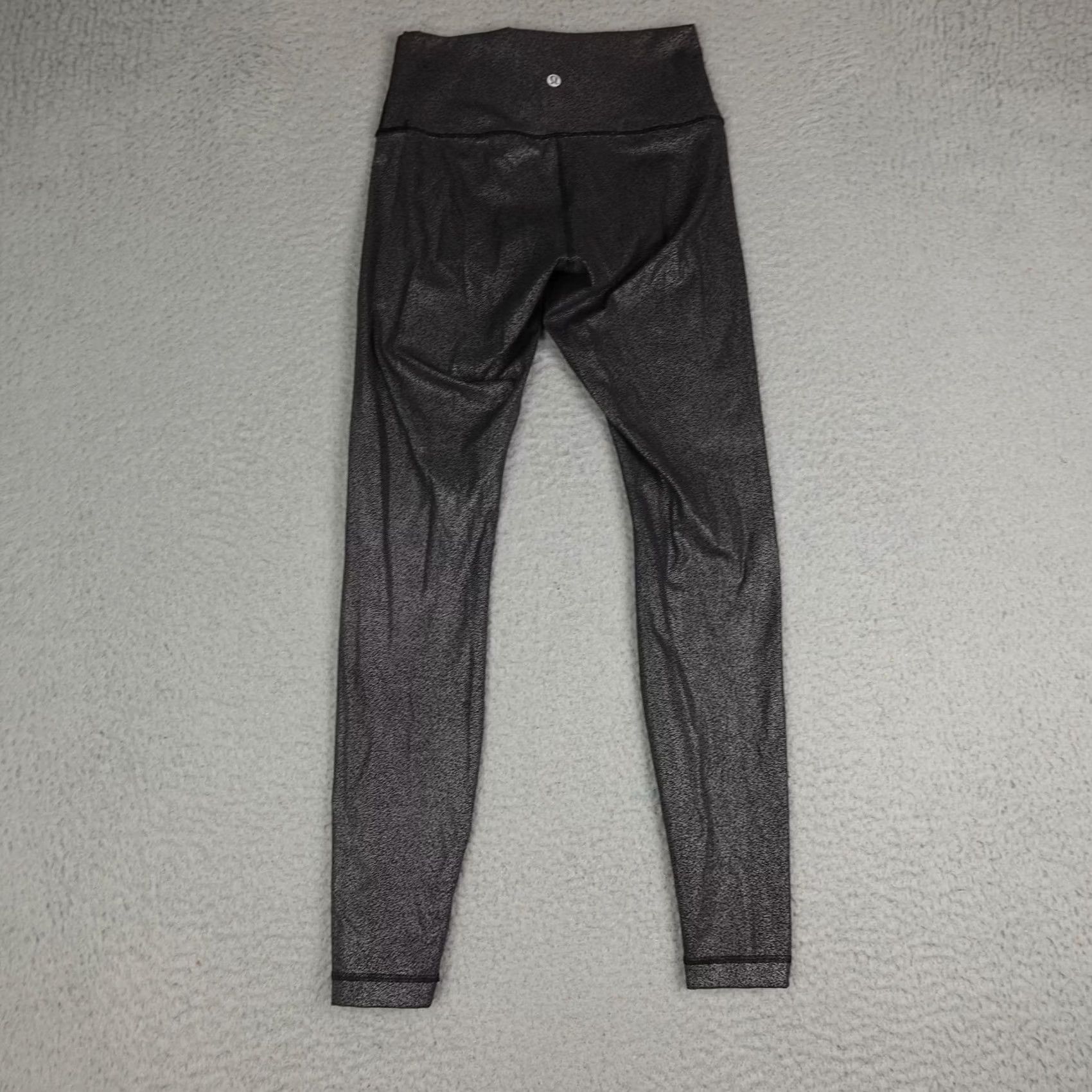 Lululemon Lululemon Leggings Womens Black 6 High Rise Luminosity Foil Yoga Gym Athletic Size 28" / US 6 / IT 42 - 2 Thumbnail