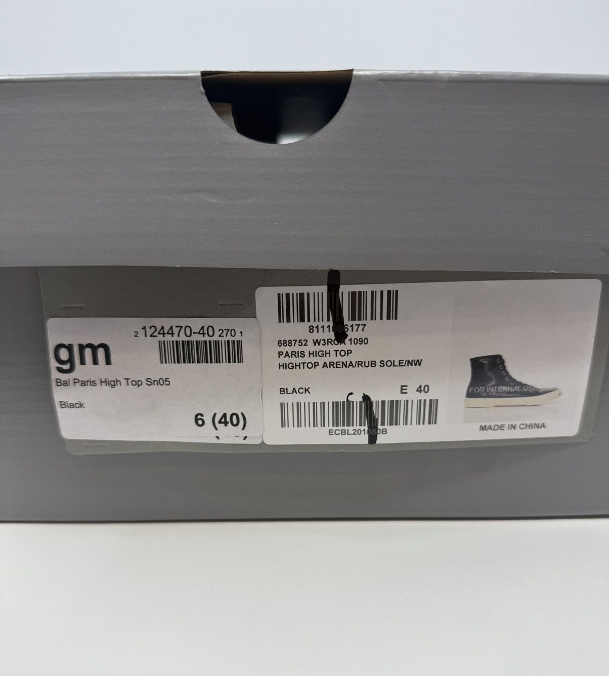 Balenciaga Balenciaga Paris High Top Sneaker Black Leather Size US 7 / EU 40 - 7 Thumbnail