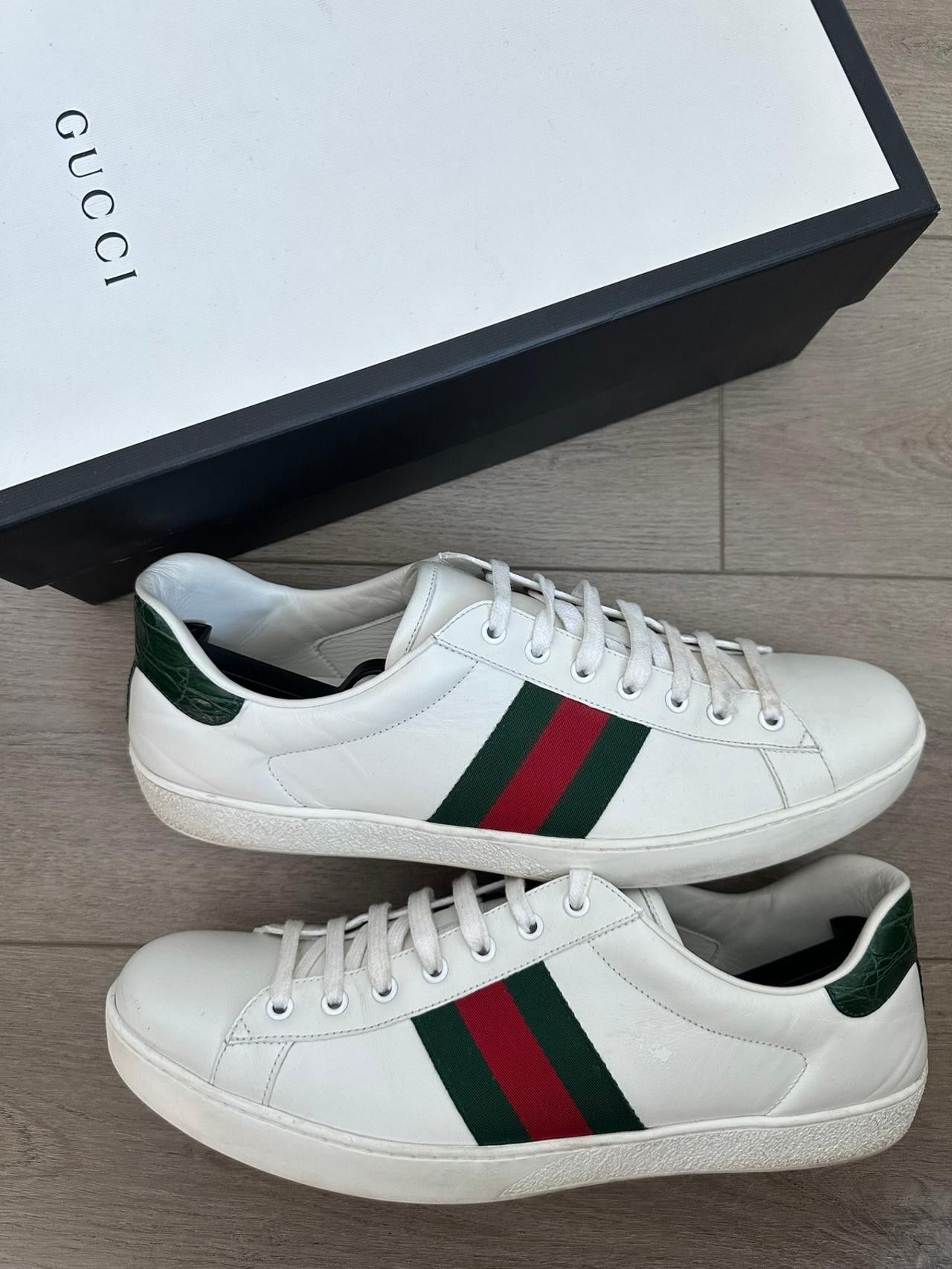 Gucci Gucci Ace Sneakers White Leather 13.5 Low Tops Size US 13 / EU 46 - 1 Thumbnail