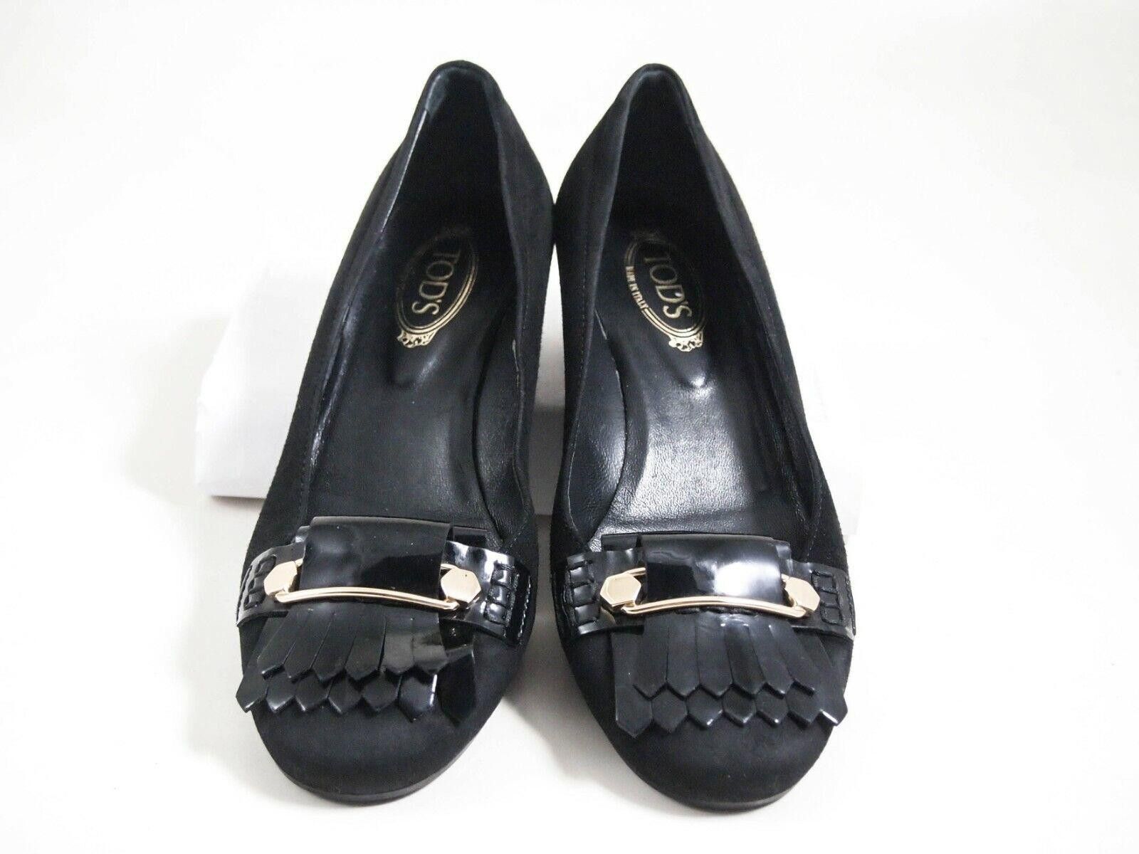 Tod's Tod's Fringe Pumps Black Suede Patent Leather US 6 EU 36 Size US 6 / IT 36 - 3 Thumbnail