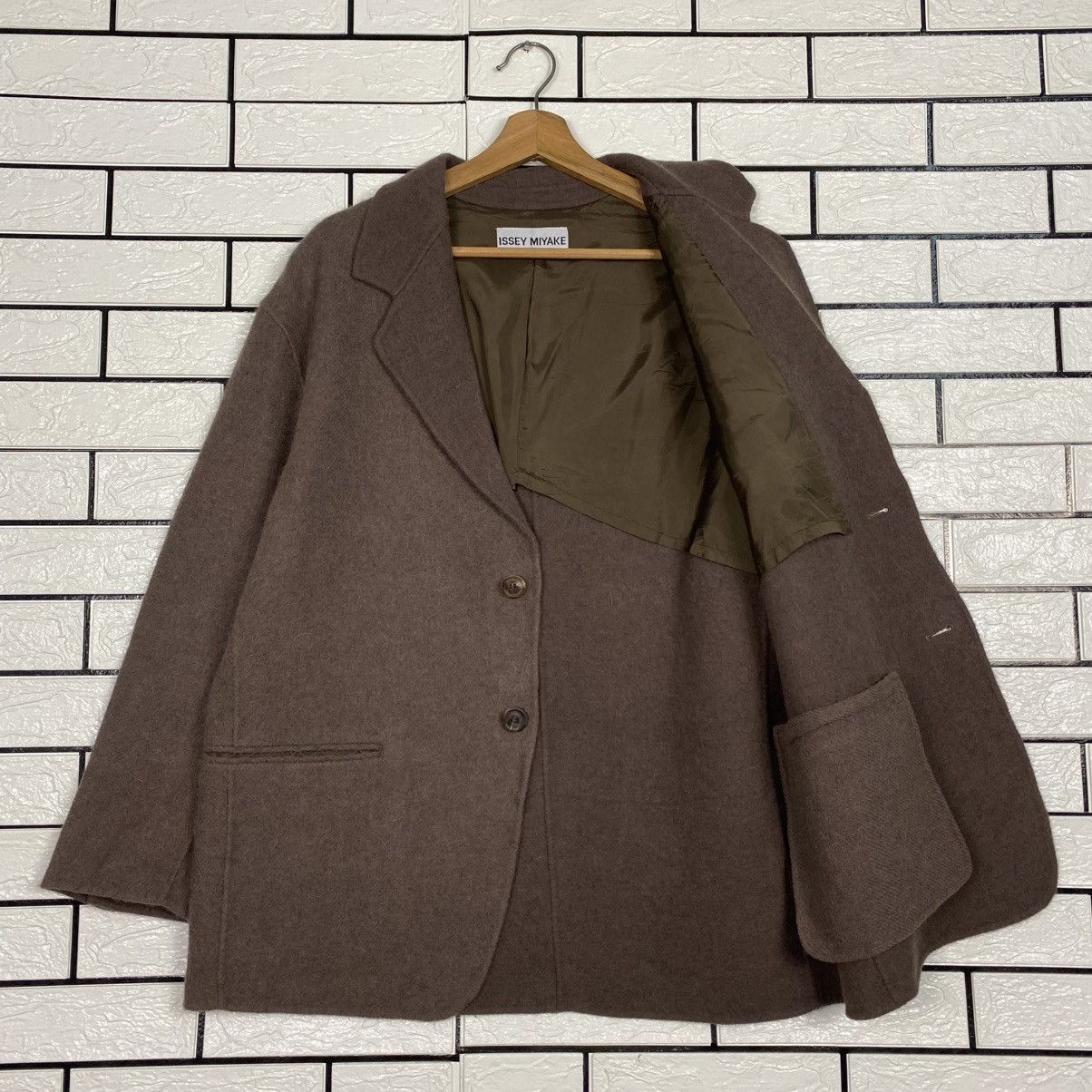 Issey Miyake 🔥VINTAGE WOOL JACKET BUTTON ISSEY MIYAKE RUNWAY Size US L / EU 52-54 / 3 - 13 Thumbnail