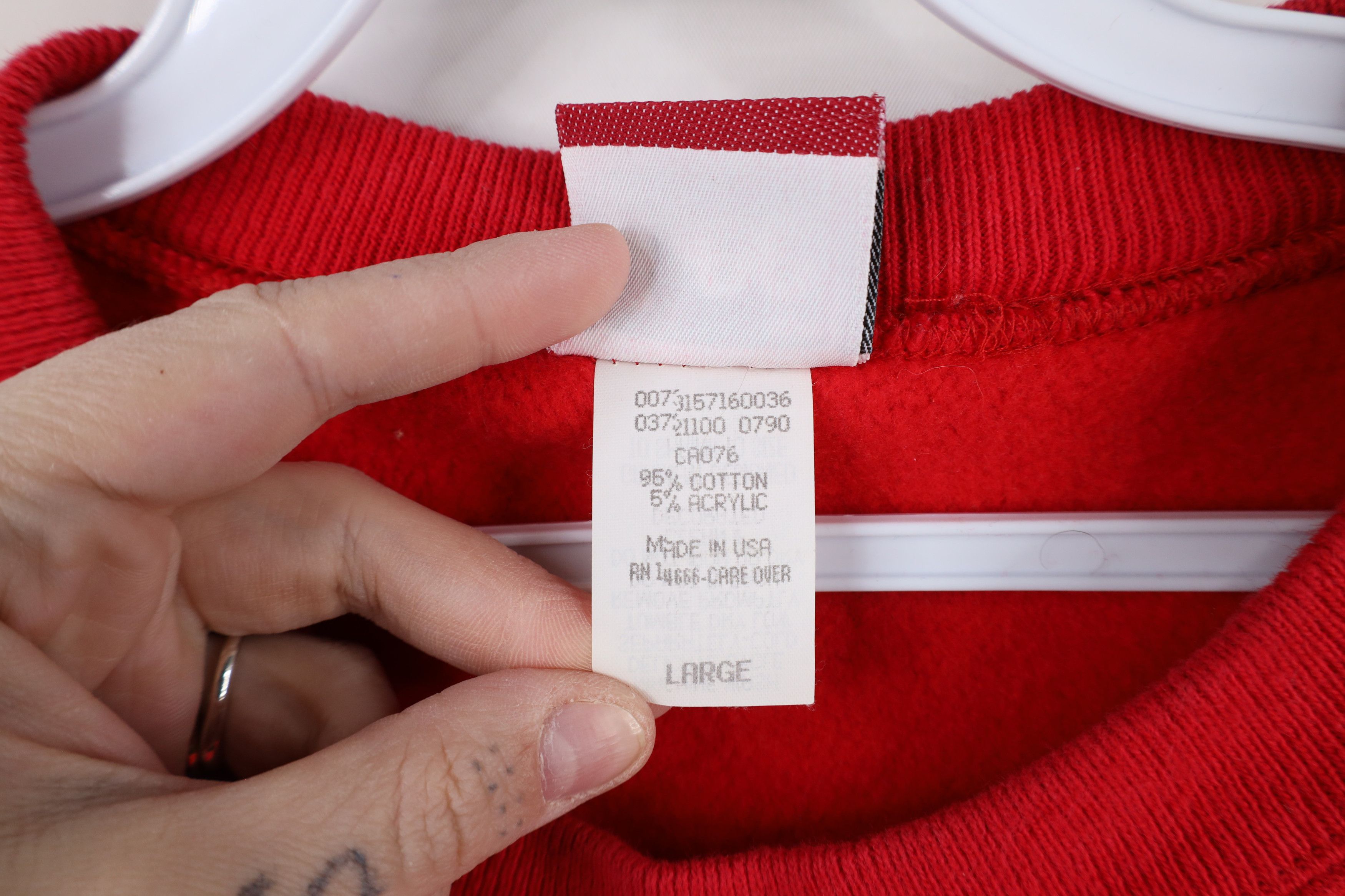 Vintage Vintage 90s Streetwear Heavyweight Cross Weave Sweatshirt Size US L / EU 52-54 / 3 - 9 Thumbnail