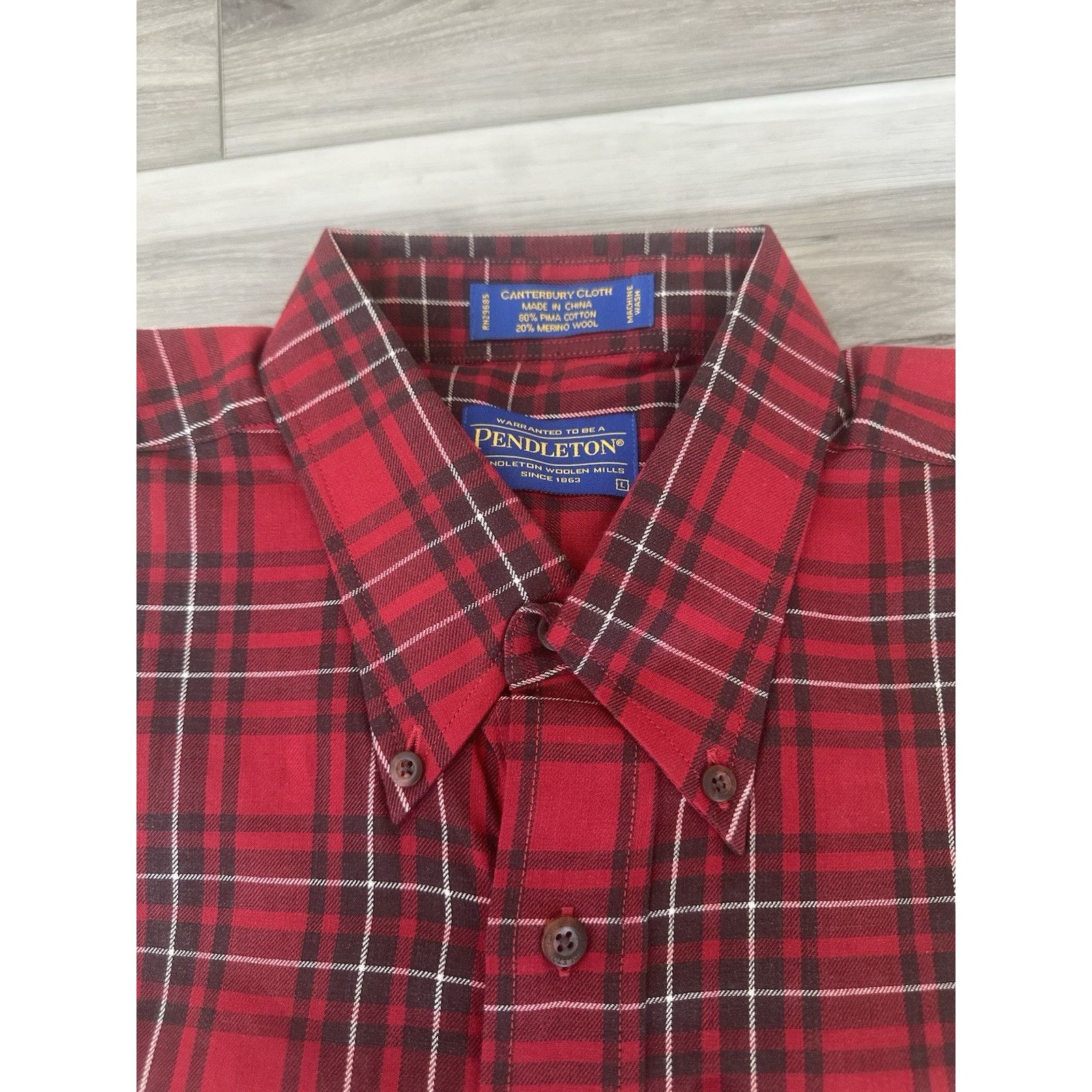 Pendleton Pendleton Shirt Mens L Merino Button Up Canterbury Cloth Size US L / EU 52-54 / 3 - 6 Thumbnail