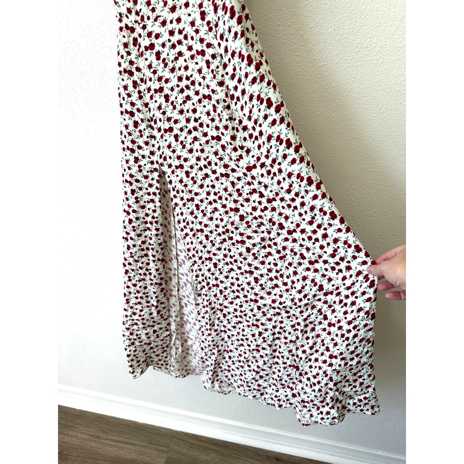 Reformation Reformation Ivory Floral Cap Sleeve Open Back Maxi Dress 0 Size XS / US 0-2 / IT 36-38 - 6 Thumbnail