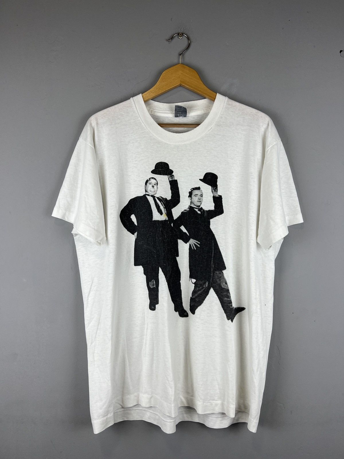 Vintage 💥RARE💥 Vintage Charlie Chaplin early 90s single stitch tee Size US XL / EU 56 / 4 - 1 Thumbnail