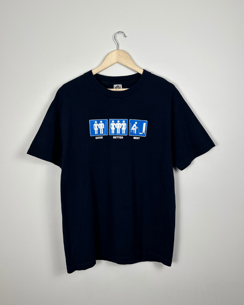 Alstyle × Vintage Vintage "Good, Better, Best" Humor Funny T-Shirt - Large Size US L / EU 52-54 / 3 - 5 Thumbnail