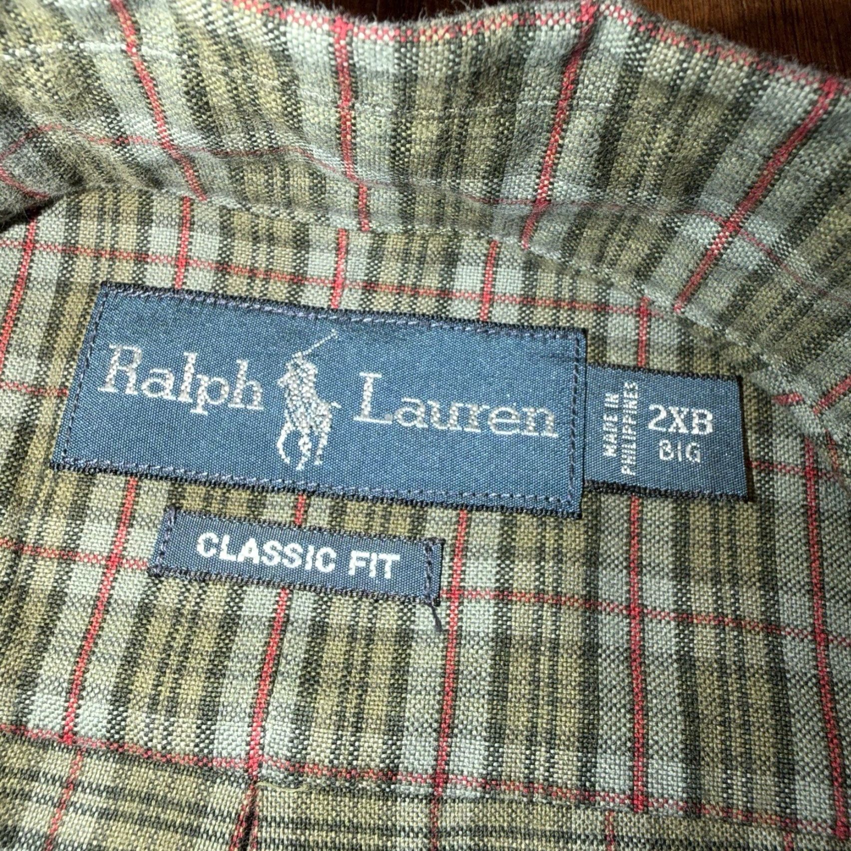 Polo Ralph Lauren Polo Ralph Lauren Shirt Plaid Oxford Classic Fit Green Red 2XB Big Mens Button-Down All Seasons Size US XXL / EU 58 / 5 - 5 Thumbnail