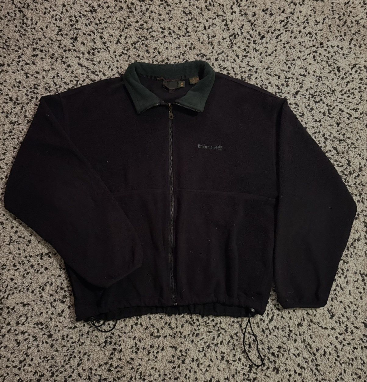 Timberland × Vintage Vintage Black Timberland Fleece Jacket with green collar Size US XL / EU 56 / 4 - 1 Thumbnail