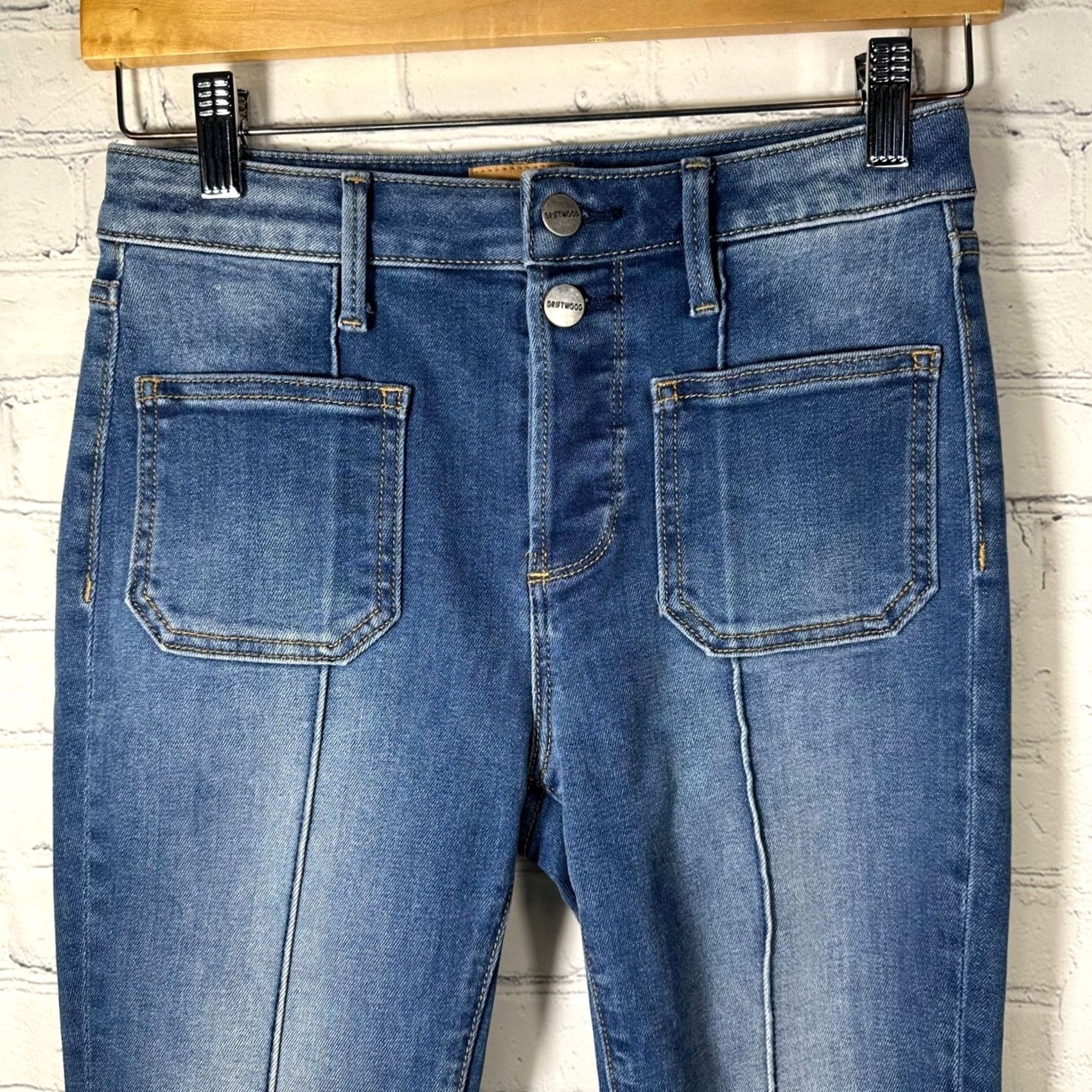 Vintage VINTAGE? Driftwood Rosie Classic Fit Flare Jeans Medium Wash High Rise Front Pocket 25x34 Womens Jeans Virginia? Size 42" / US 20 - 2 Thumbnail