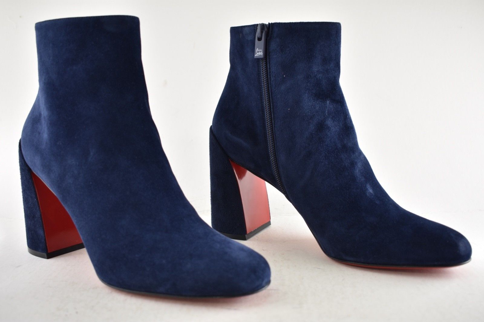 Turela 85 Zaffiro Blue Block Heel Short Ankle Bootie 40.5