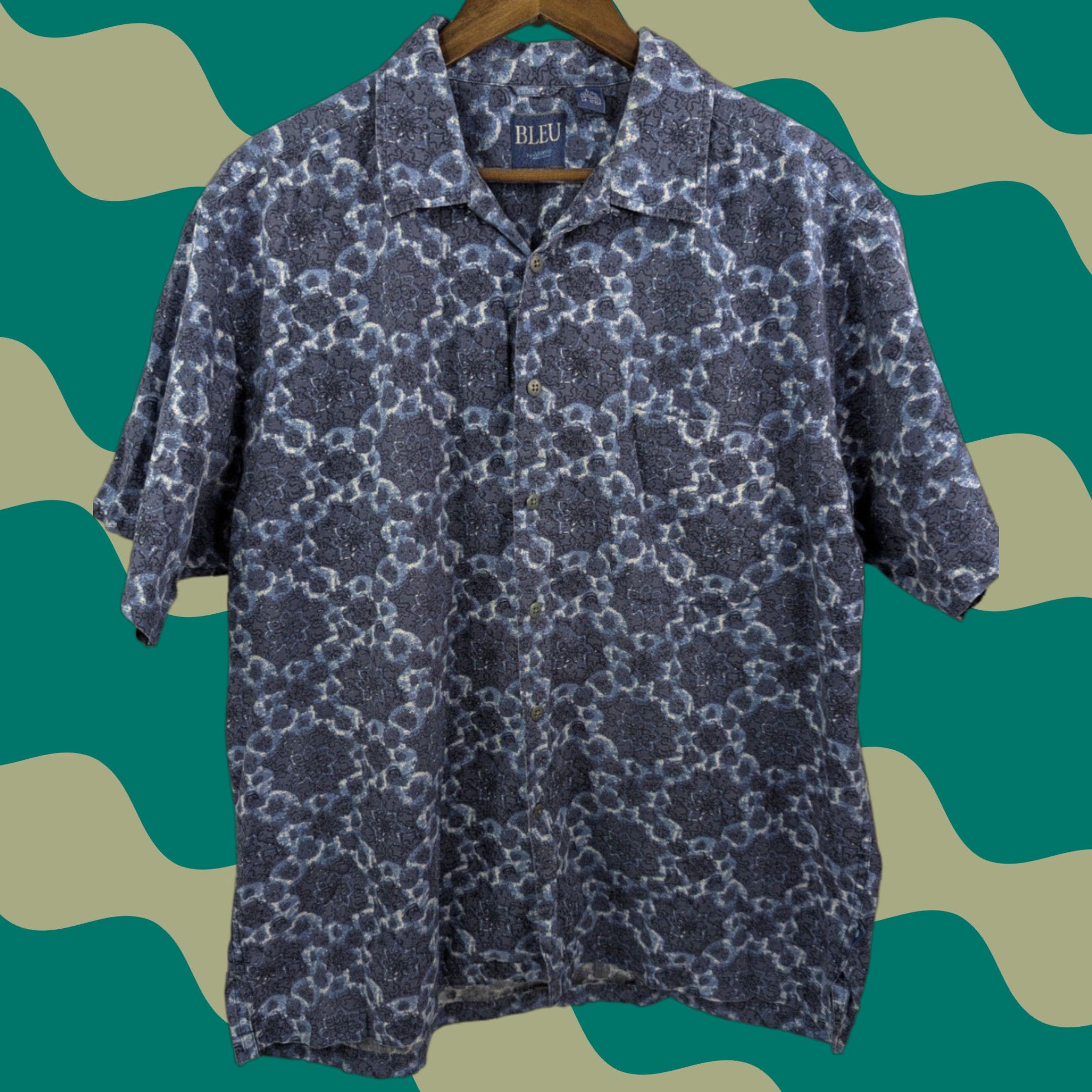 Arrow Bleu by Arrow Hawaiian Loop Collar Shirt Large Button Up Short Sleeve Floral Shirt Size US L / EU 52-54 / 3 - 1 Thumbnail