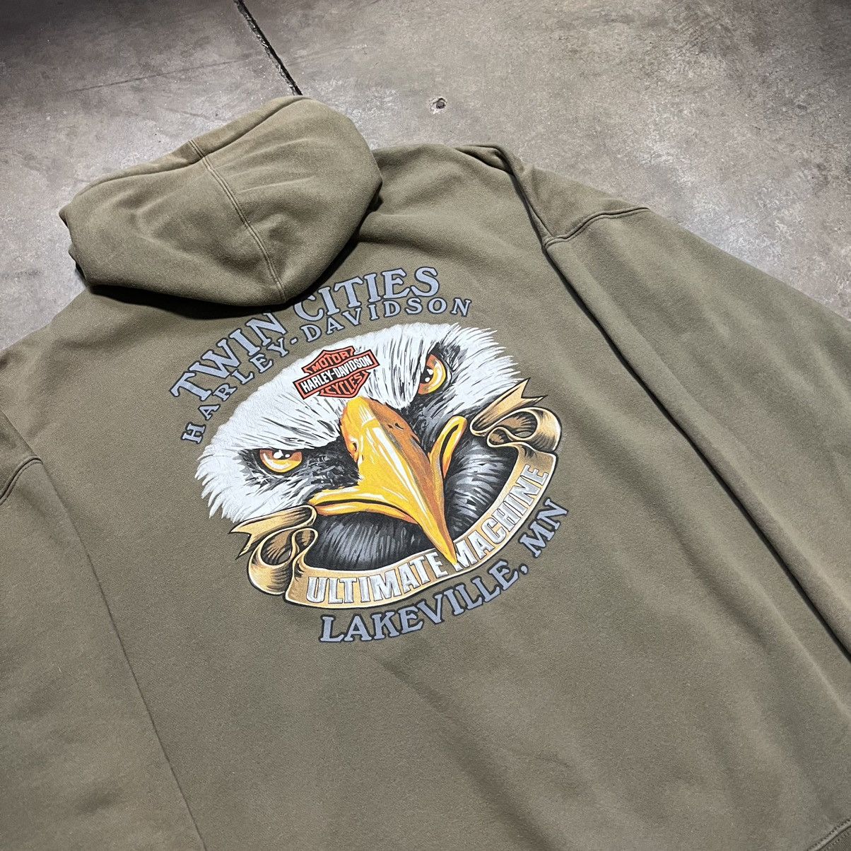 Harley Davidson Vintage Harley Davidson Zip Up Hoodie Sweatshirt Eagle 90s Size US XXL / EU 58 / 5 - 8 Thumbnail