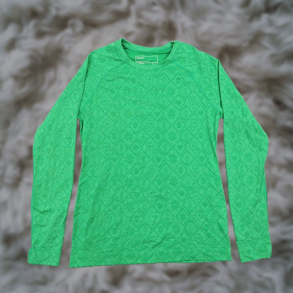 Layer 8 FIGS Shirt Womens Large Green Seamless Threads For Threads Base Layer Top Size L / US 10 / IT 46 - 1 Thumbnail
