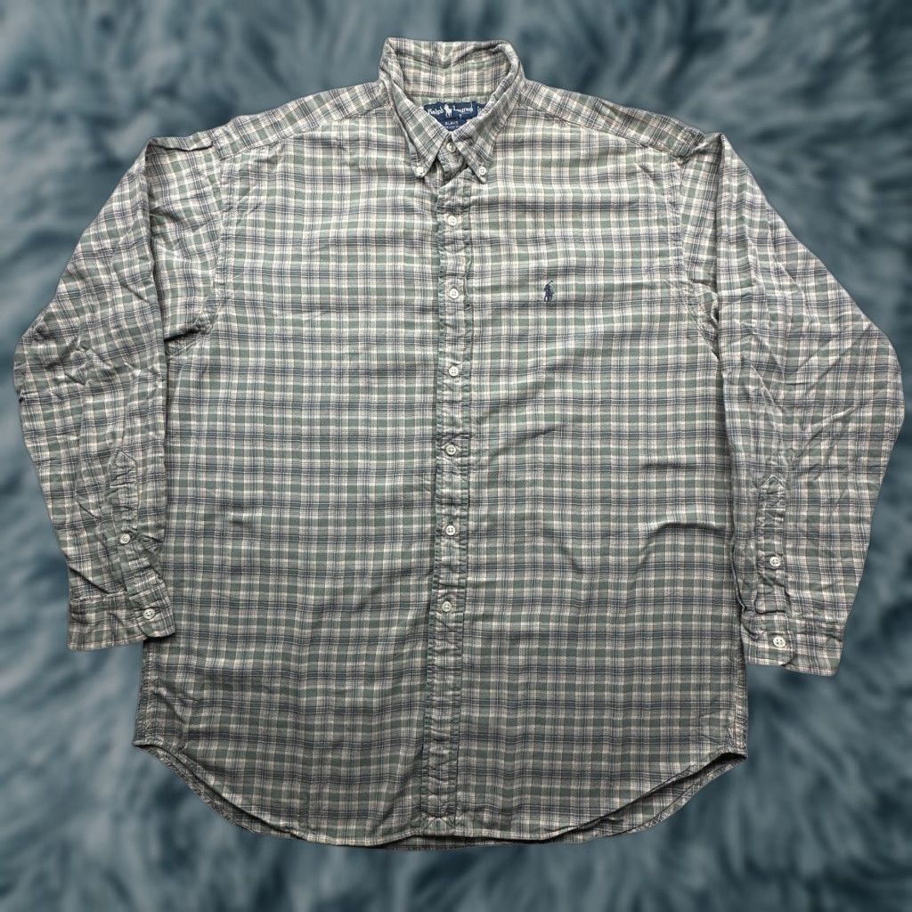 Ralph Lauren Ralph Lauren Blake Button Down Shirt Mens XL Long Sleeve Plaid Green Pony Size US XL / EU 56 / 4 - 1 Thumbnail