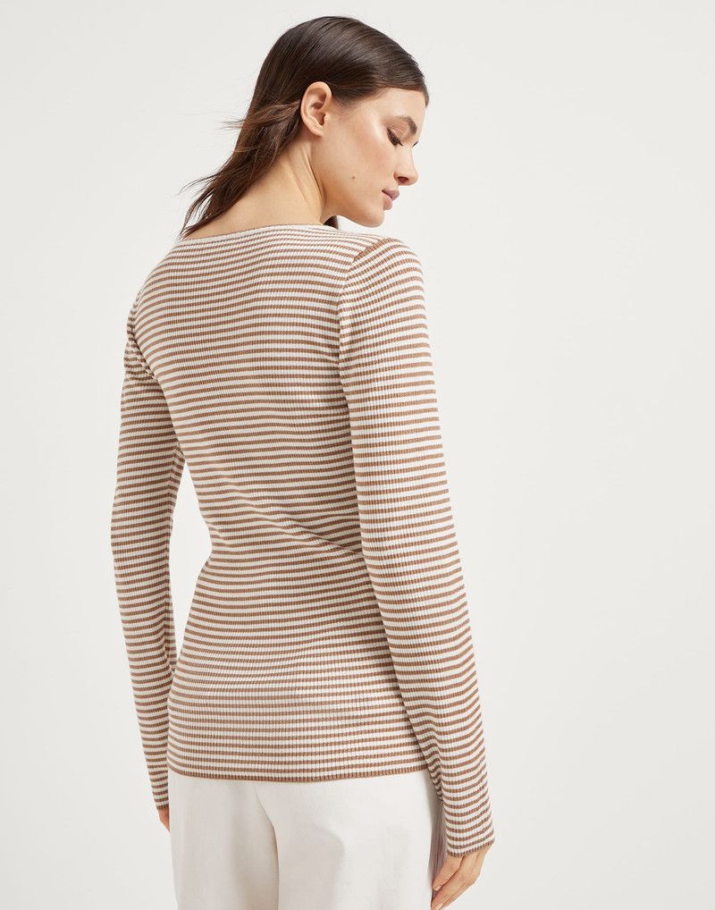 Brunello Cucinelli o1la1rc1a0326 Sparkling Striped Cashmere Sweater Multicolor Size M / US 6-8 / IT 42-44 - 2 Thumbnail