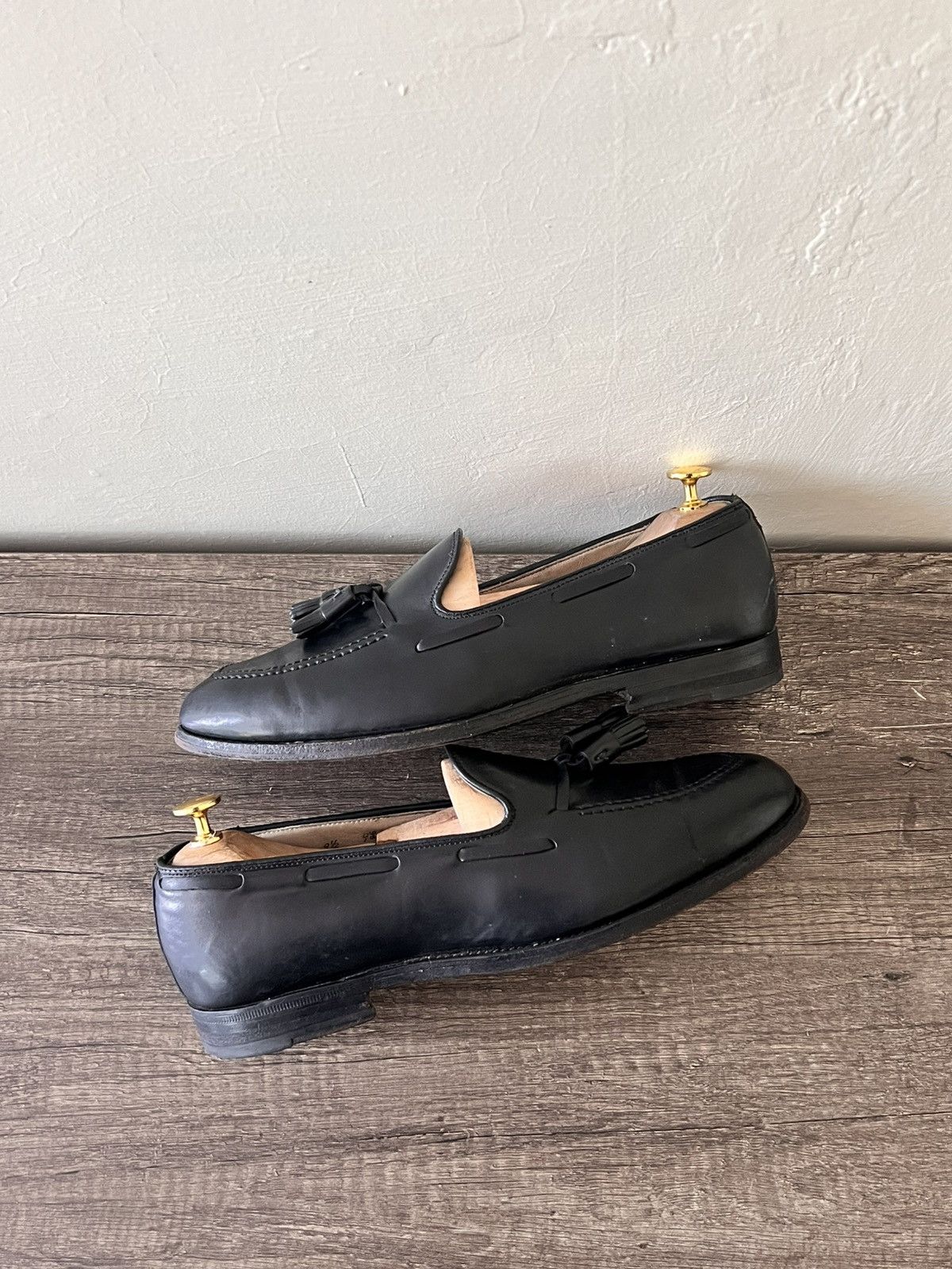 Alden ALDEN 660 BLACK LEATHER TASSEL LOAFERS SLIP ON 13 AA Size US 9.5 / EU 42-43 - 6 Thumbnail