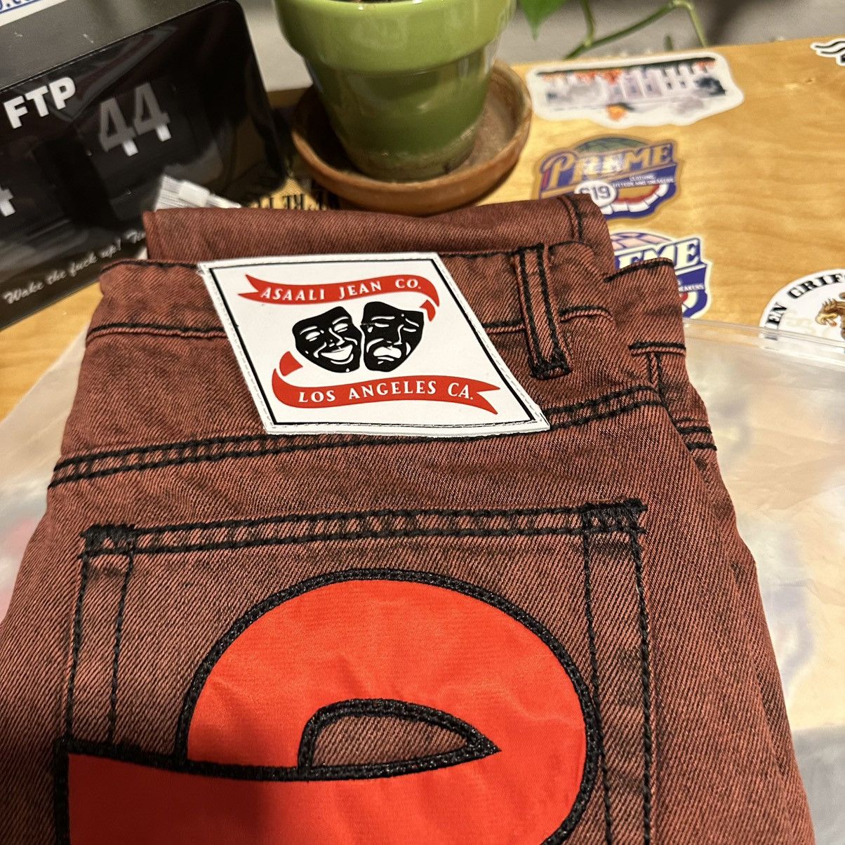 Asaali ASAALI Red Denim pants 28 (Red) Size US 28 / EU 44 - 4 Thumbnail